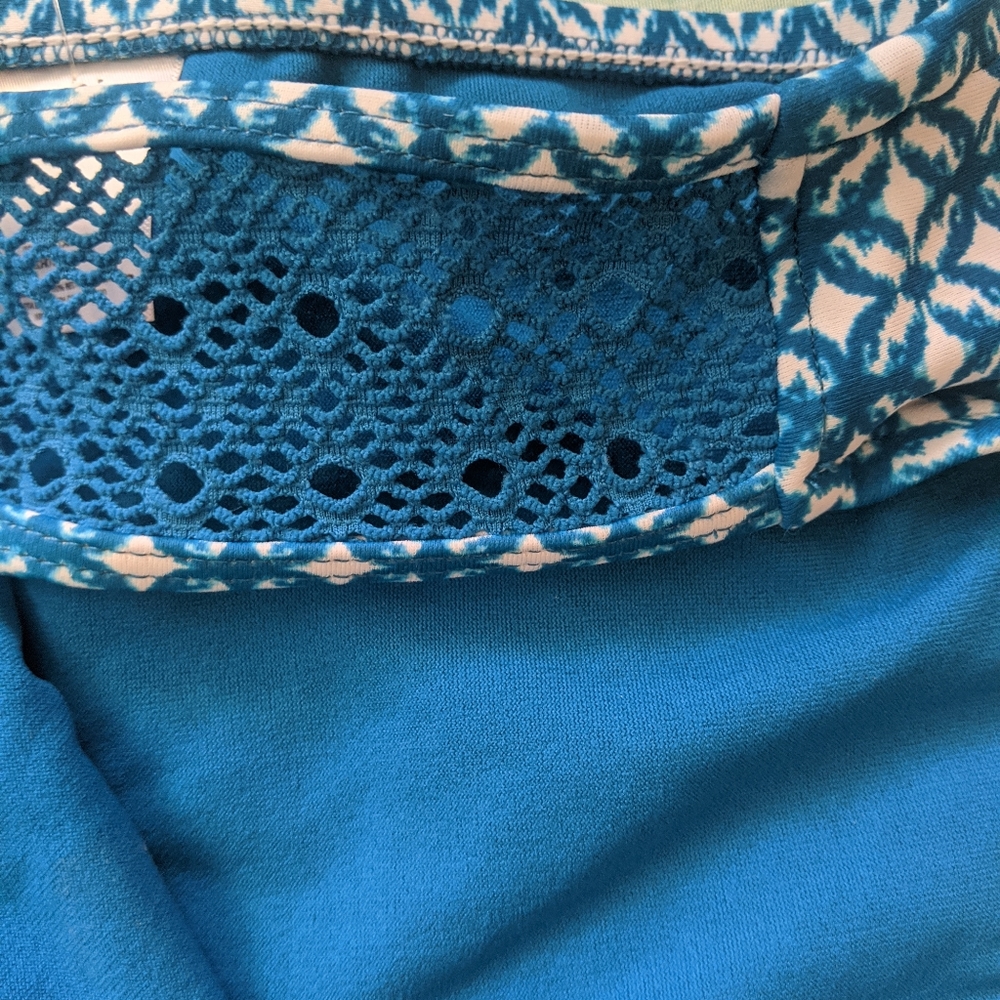 XL Blue and White Halter Top Bathing Suit - Picture 8 of 16